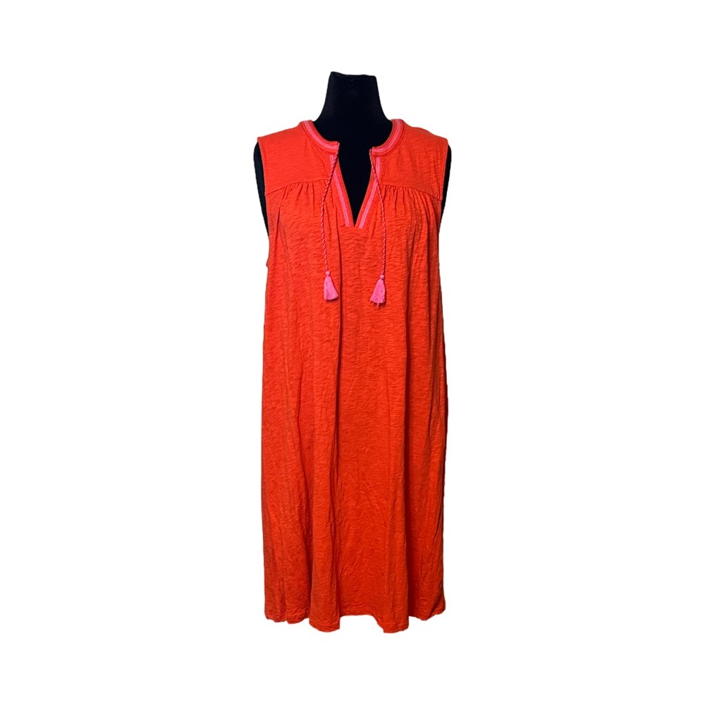 Boden Red Sleeveless Dress with Pink Accents
